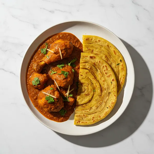 Patiyala Murgh with zaffrani paratha